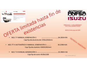OFERTA ISUZU M21 HASTA FIN DE EXISTENCIAS